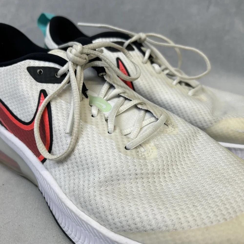 Nike Air Zoom Shoes Youth 7 Womens 8.5 DA1242-101 White Neon Swoop Logo Running‎